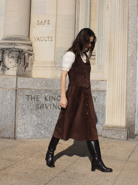 70s Suede Skirt Suit – Mirth Vintage