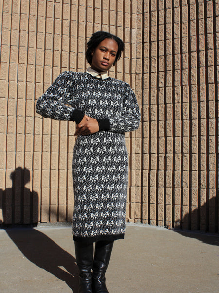 Angora Knit Bow Dress Mirth Vintage Angora Knit Bow Dress Mirth Vintage