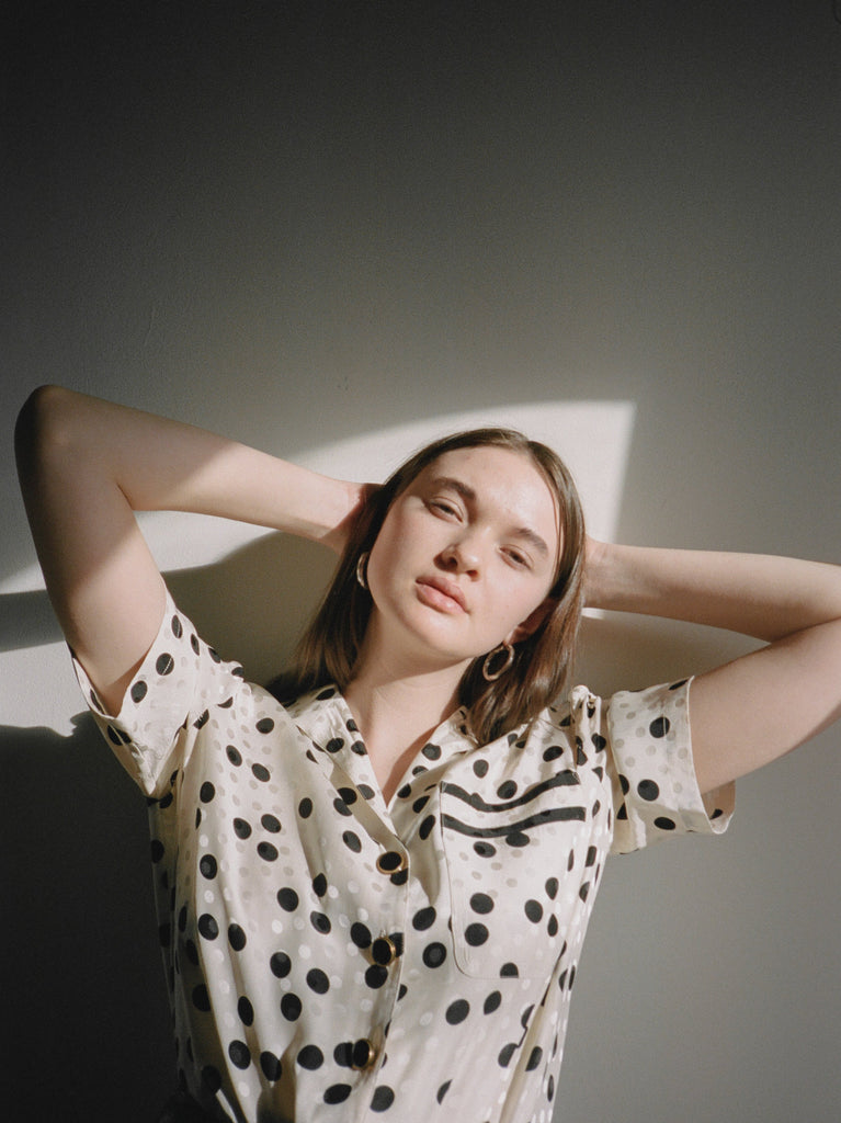 Polka Dot Silk Top