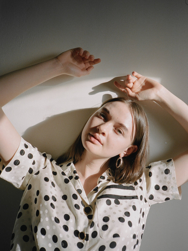 Polka Dot Silk Top