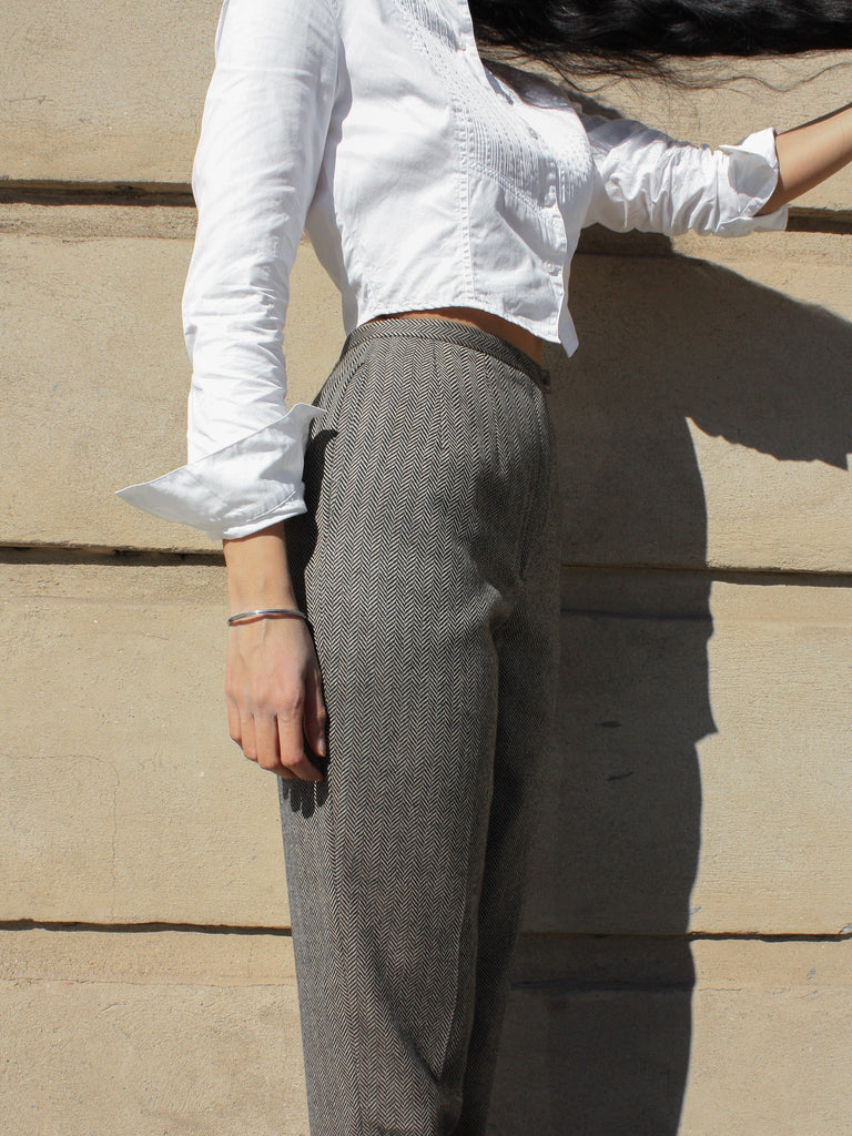 Herringbone Wool Pants