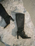 Croc Embossed Leather Boots (7)