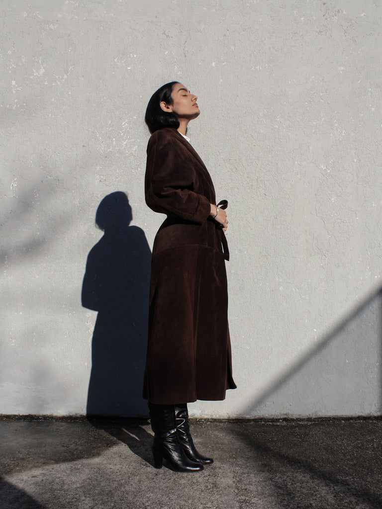 Chocolate Suede Trench