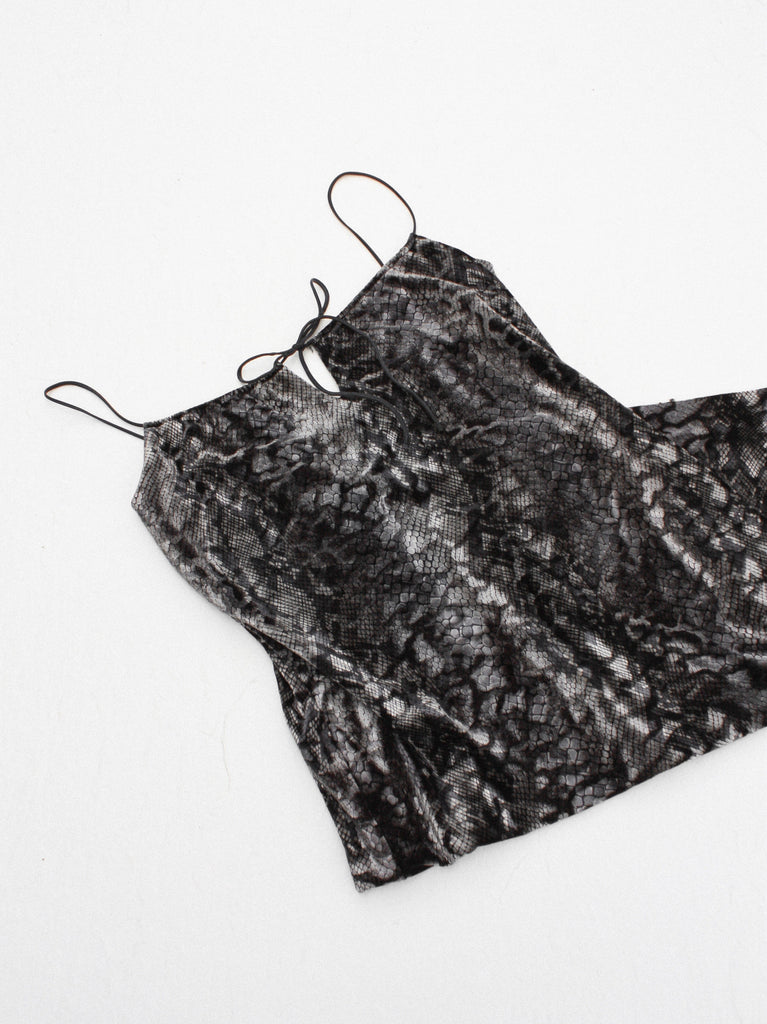 Snakeskin Velvet Minidress