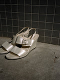 Charles Jourdan Pearl Wedge Sandals (8.5)