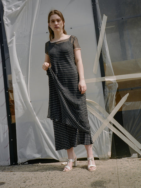 Chanel Polka Dot Silk Dress Mirth Vintage Chanel Polka Dot Silk Dress Mirth Vintage