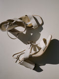 T-Strap White Leather Sandals (7.5)