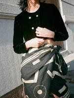 Donna Karan Block Print Wrap Skirt