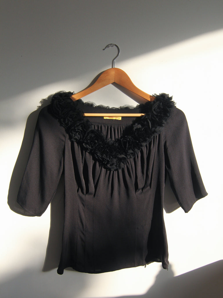 Rosette Silk Top