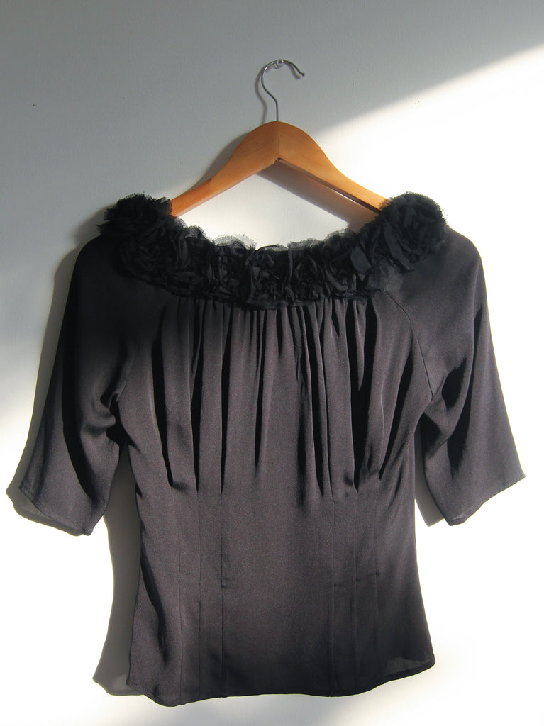 Rosette Silk Top