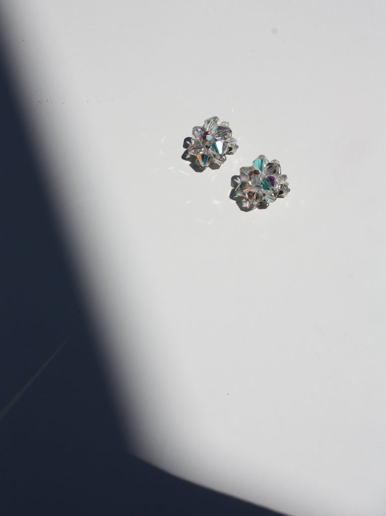 Iridescent Beaded Clip-Ons
