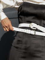 Coach White Leather Belt