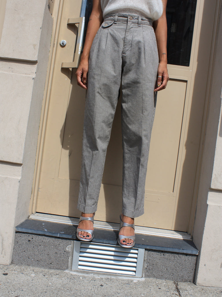 Pleated Check Pants