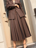 Pleated Wool Skirt Set