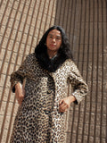 Fur Trimmed Leopard Coat