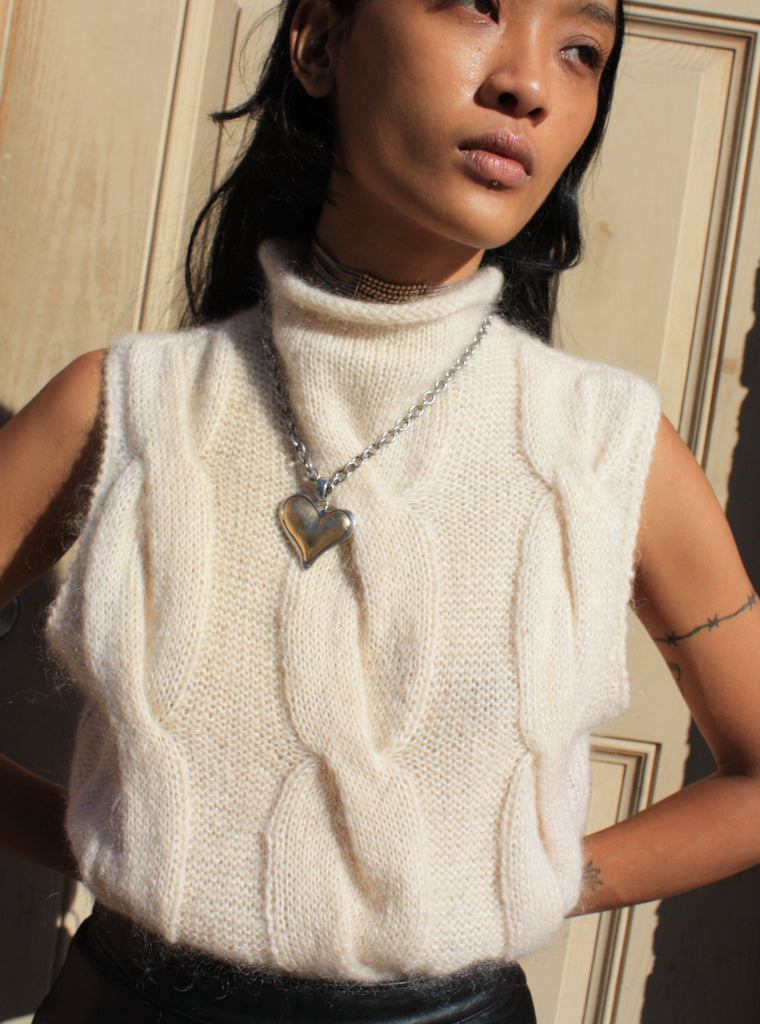 Cable Knit Mohair Top