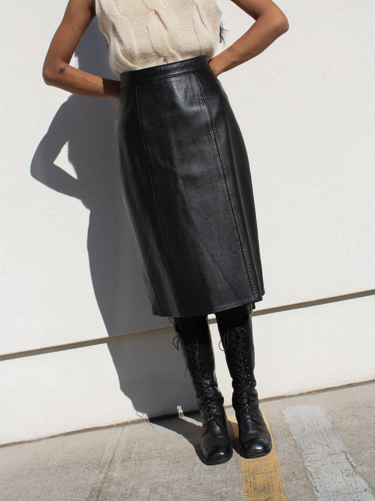 Leather Pencil Skirt