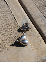 Oversized Sterling Heart Earrings