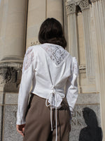 Puff Sleeve Lace Panel Top