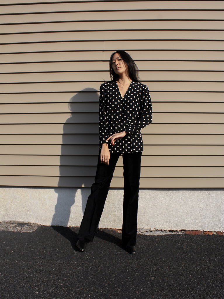 Polka Dot Silk Blouse