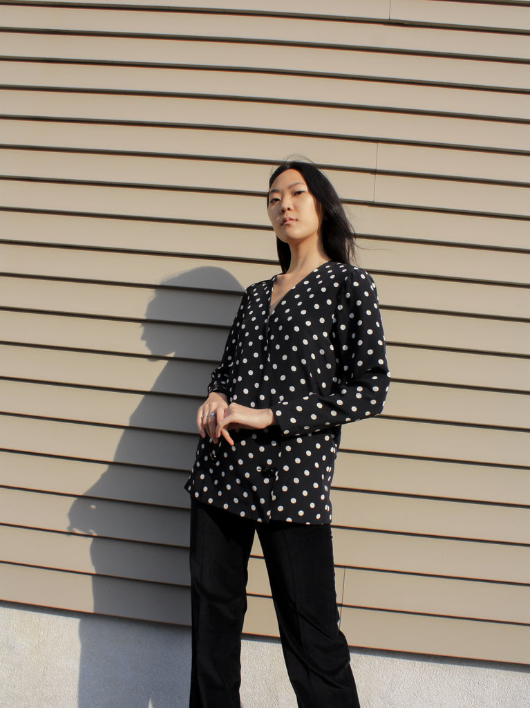 Polka Dot Silk Blouse