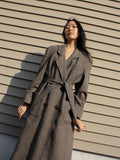 Check Wool Trench