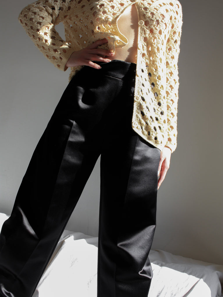 Black Satin Jodhpur Pants