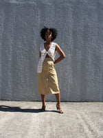 Belted Silk Midi Skirt