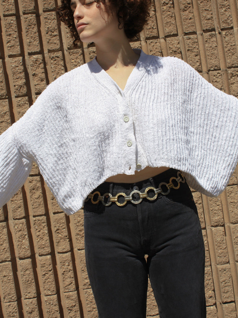 Cropped Knit Cardigan