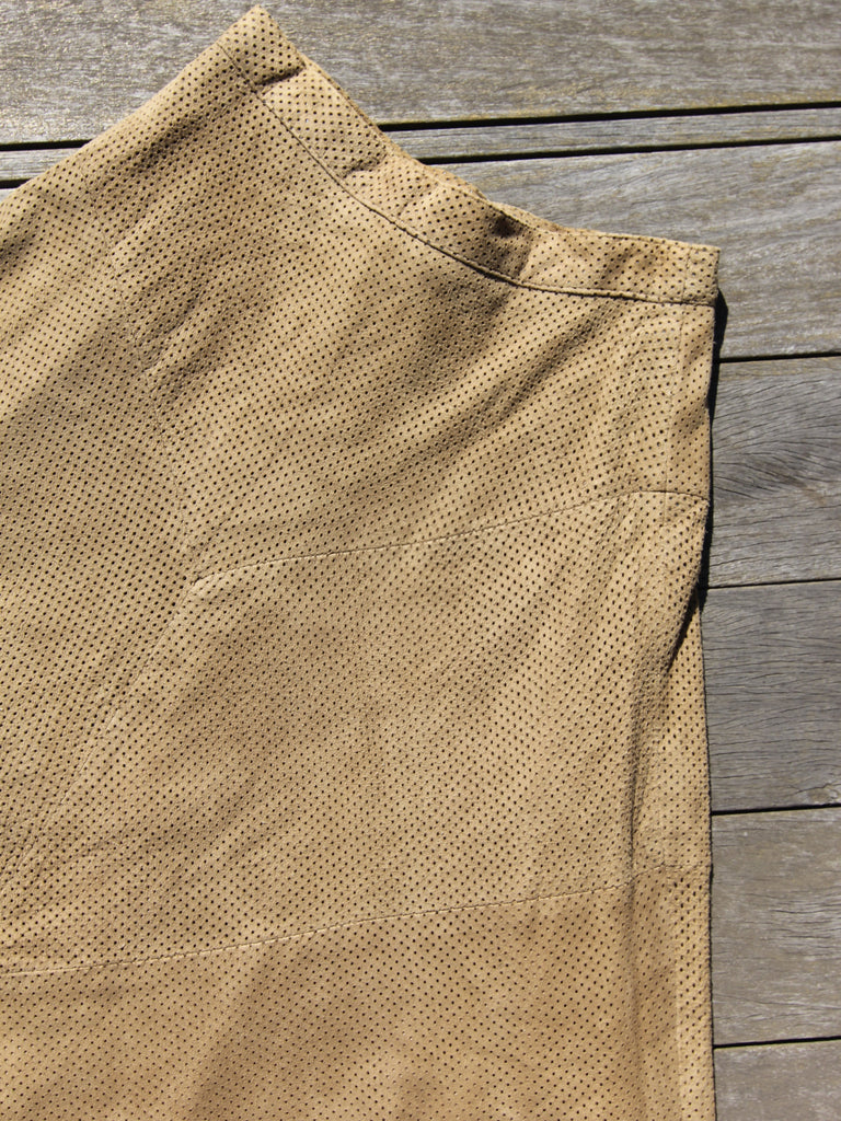 Perforated Suede Skirt