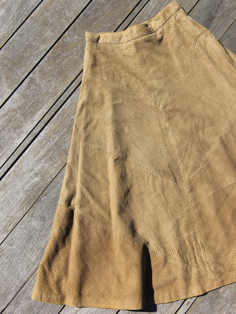 Perforated Suede Skirt